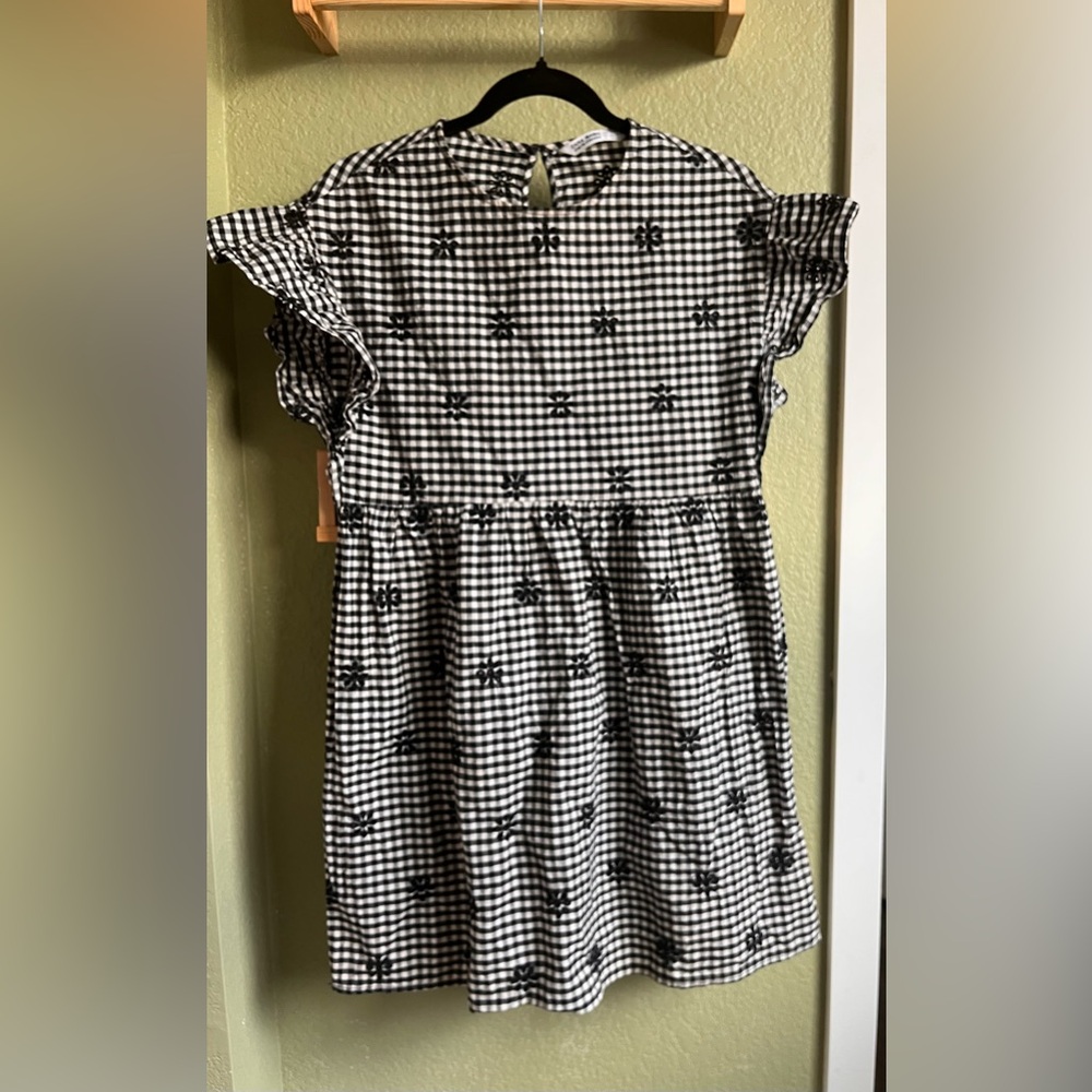Baby doll black and white gingham dress